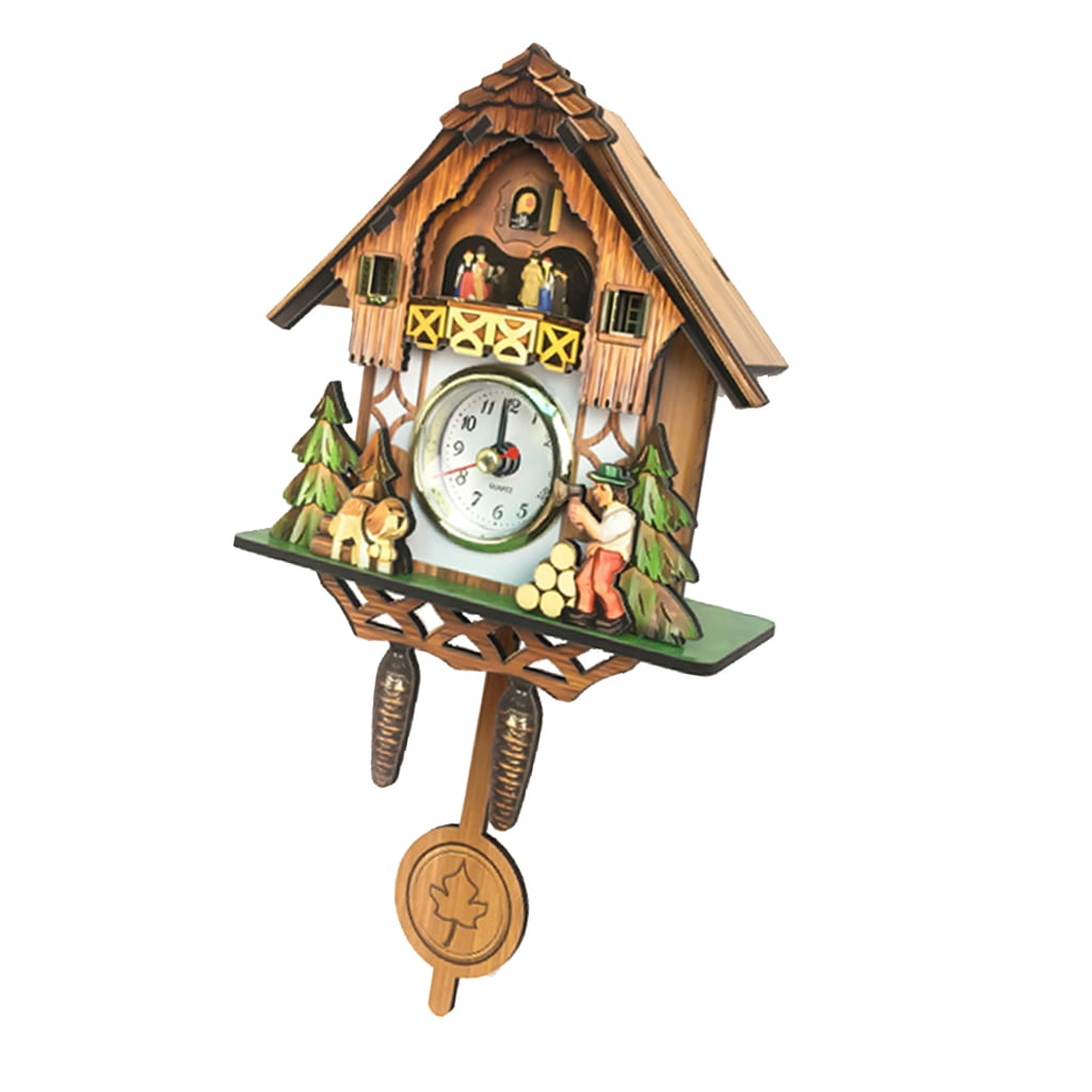 Wall Cuckoo Clocks Wooden Cuckoo Clock with Pendulum, Music Alarming