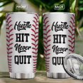 thumbnail image 3 of Baseball Tumbler 20oz Stainless Steel Insulated With Lid Baseball Gifts for Men Women Baseball Baseball America Flag Coffee Travel Mug Cup Gifts for Baseball Players Fan Coach, 3 of 7