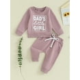 thumbnail image 2 of Cenuakty Toddler Girls 2 Piece Outfit Letter Print Long Sleeve Sweatshirt and Elastic Pants Set Baby Cute Fall Clothes, 2 of 9