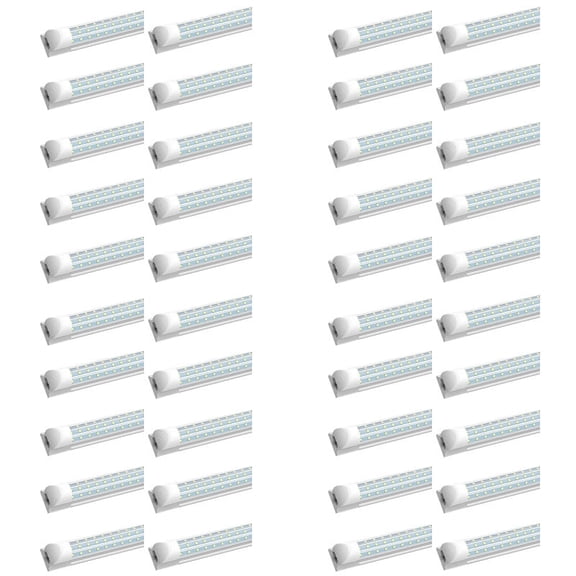 JESLED 40 Pack D-Shape 8FT LED Shop Light, 90W High Output, 11700LM Super Bright, 6000K Cool White T8 LED Tube Light