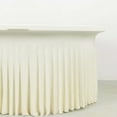 thumbnail image 2 of Efavormart Ivory Wavy Spandex Fitted Round 1-Piece Tablecloth Table Skirt, Stretchy Table Cover with Ruffles - 6ft, 2 of 6