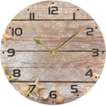 thumbnail image 5 of GZHJMY Seashells on Wooden Plank Wall Clock, 10" Silent Non Ticking Round Clock, Oil Painting Easy to Read Clock for Living Room Bedroom Bathroom Home Decor Holiday Gifts, 5 of 7