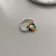thumbnail image 1 of Pulsera de cuentas redondas con carita sonriente de plata esterlina S925 para mujer, diseño de nicho de verano para mujer, novia sencilla, 1 of 6