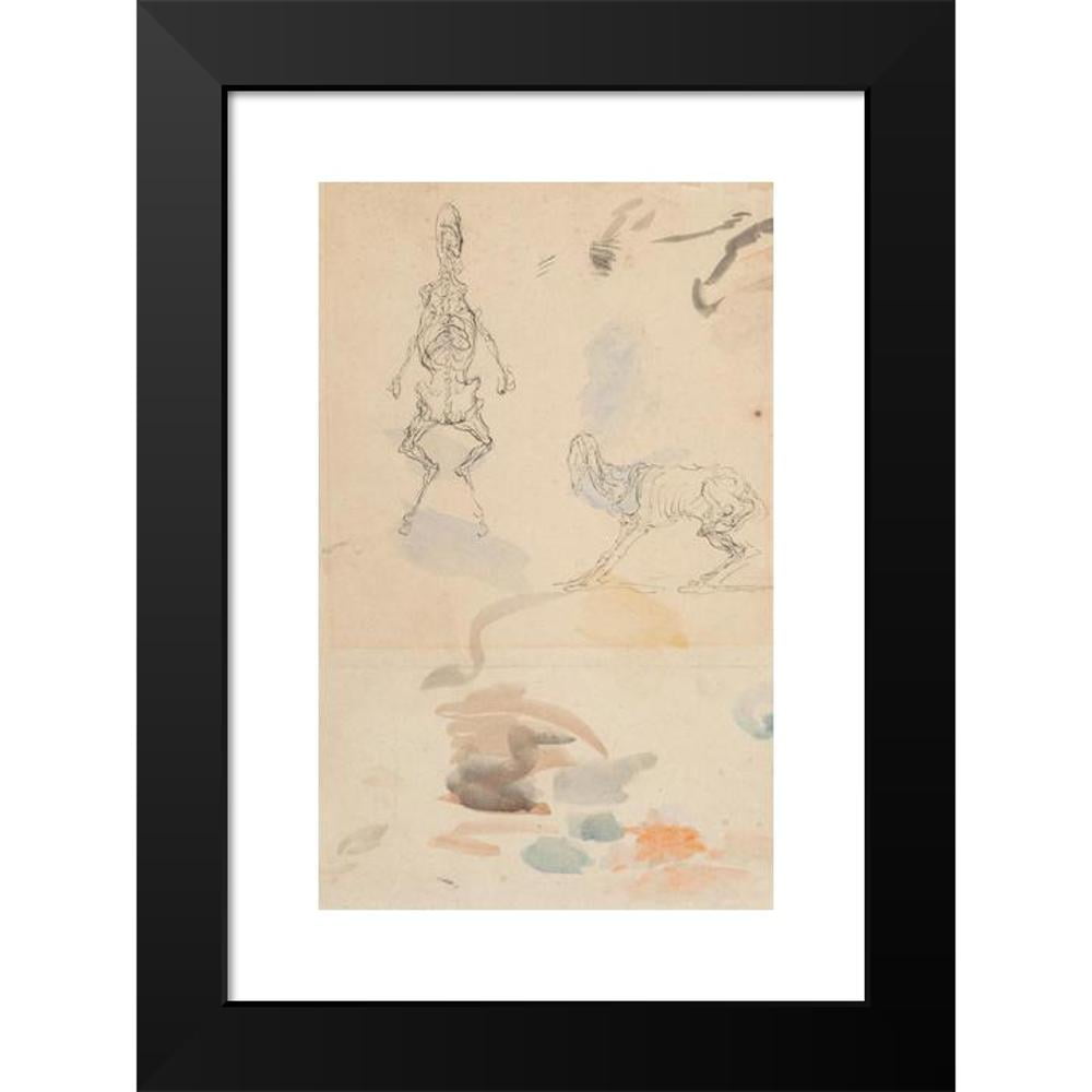 Honoré Daumier 10x14 Black Modern Framed Museum Art Print Titled - Anatomical Studies of a Goat