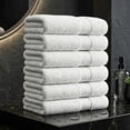 thumbnail image 2 of Ample Decor Bathroom Hand Towels 100% Cotton 18X28 inch -6pc White, 2 of 6