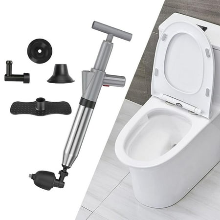 

Pipe Plunger Drain Clog Remover Unclog Sink Clog Dredge Detachable Cleaner Stainless Steel Equipment Powerful Pump for Bathroom Shower Sink Grey