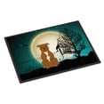 thumbnail image 1 of Caroline's Treasures BB2237JMAT Alfombrilla marrón para interior o exterior de Staffordshire Bull Terrier de Halloween Scary, 24 x 36, multicolor Caroline's Treasures BB2237JMAT, 1 of 1