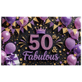 thumbnail image 6 of Golden Theme 50 & Fabulous Glitter Banner for Birthday Party Celebration Indoor Decoration, 6 of 7