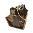 thumbnail image 2 of colaxi Low Picnic Table Wooden Snack Table 2in1 Wooden Basket Portable Picnic Table Dish for Cheese and Fruit for Park Barbecue Deep Brown, 2 of 9