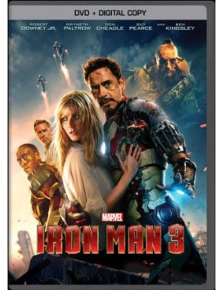 Marvel's Iron Man One 1 Two 2 Three 3 Complete 3 DVD Movie Set Includes Iron Man Decal