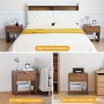 thumbnail image 7 of Wirrytor Modern Nightstand Set of 2 with USB charging, Wide Wood Bedside Table w/ Storage Drawers, Mid Century End Table for Bedroom, Living Room,Curved Profile Design,Walnut, 7 of 7