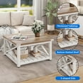 thumbnail image 3 of Uforic Farmhouse Coffee Table Square Wood Center Table with Storage for Living Room, Gray Wash, 3 of 8