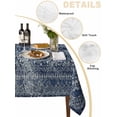 thumbnail image 2 of Dark Blue Table Cloth 60x60 Inch Square, Medieval Ethnic Turkish Retro Waterproof Tablecloth Washable Table Cover for Party Picnic Dinner Decor, 2 of 9