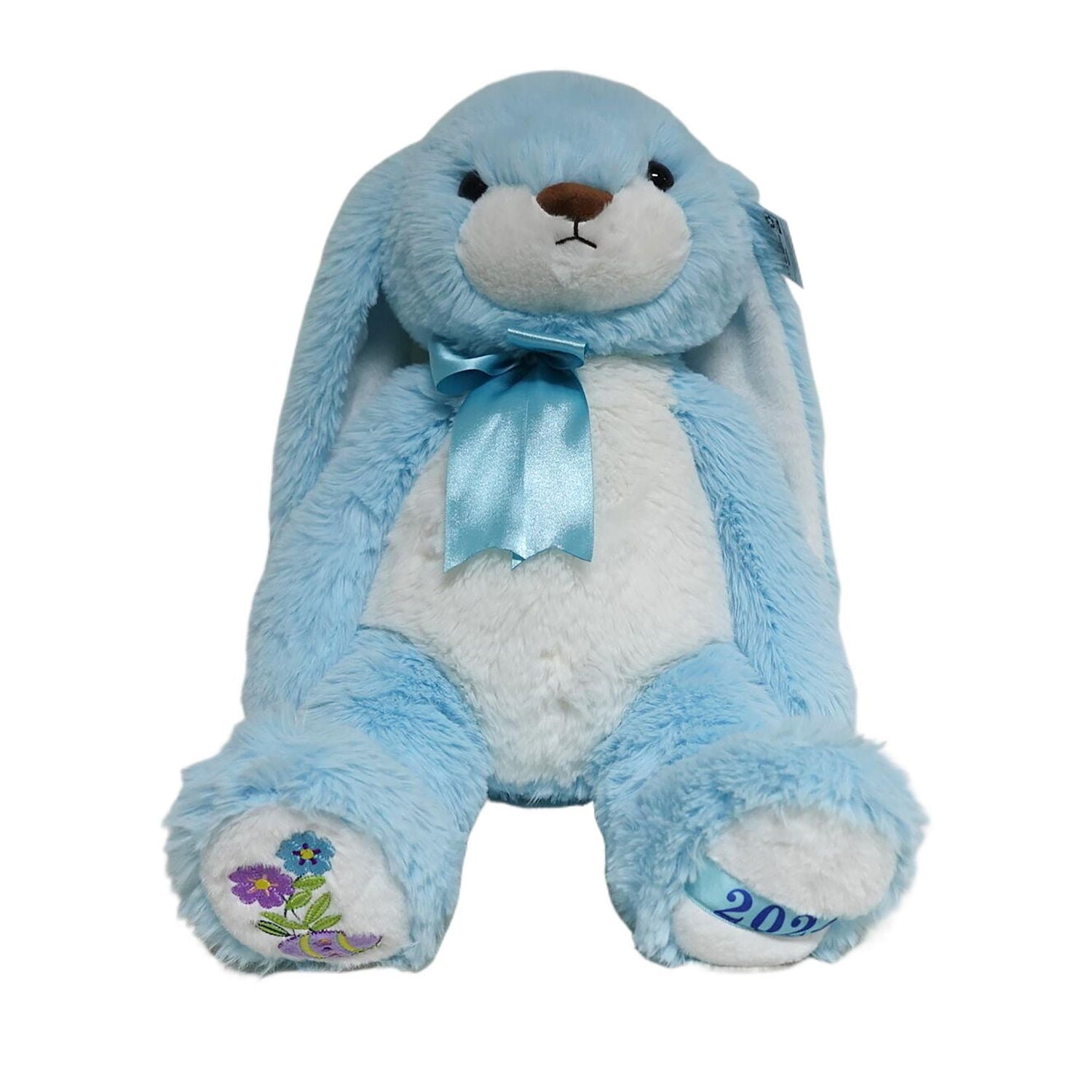 Way to Celebrate Large Plush Bunny With bow blue,20inch