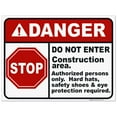 thumbnail image 1 of Do Not Enter Construction Area Danger Sign, 18x24 Corrugated Plastic, 1 of 1