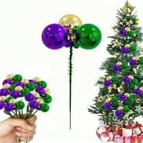 Christmas Ball Trident Insertion Branch - Festive Carnival Party Decoration, Colorful Christmas Ball Flower Branch Cutting, Perfect For Holiday Scene Layout And Christmas Tree Decor, 7.68in/19.5cm, C