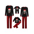 thumbnail image 1 of Pijama familiar navideño con traje de Papá Noel sombrero alce estampado blusa de manga larga + pantalones a cuadros ; Papá-L, 1 of 5