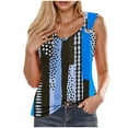 thumbnail image 2 of Xixinqiwan No Boundaries Women Tops ,Women's Summer Loose Tank V-Neck Sleeveless Shirts Floral Print Pattern Tunic Blouse Camisole Top, 2 of 5