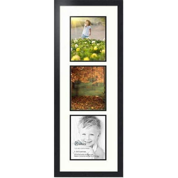 collage photo frame double mat with 3 - 8x10 openings and black frame