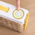 thumbnail image 3 of Dumpling Box Refrigerator Organizer Stackable Storage with Lids and Handle, Portable Multi Layer Quick Frozen (6 Layer-Yellow), 3 of 5