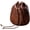 Brown, variant on Cowhide Leather Drawstring Pouch, Waterproof Small Jewelry Coin Purse for Earphones