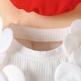 thumbnail image 4 of Toddler Infant Baby Girl Clothes 3Pcs Outfit Sets,Ruffle Long Sleeve Shirt and Bowtie Skort with Hat,6 12 18 24 Months 2t 3t 4t Toddler Girls Fall Winter Outfit Set,2-3 Years,Red, 4 of 8