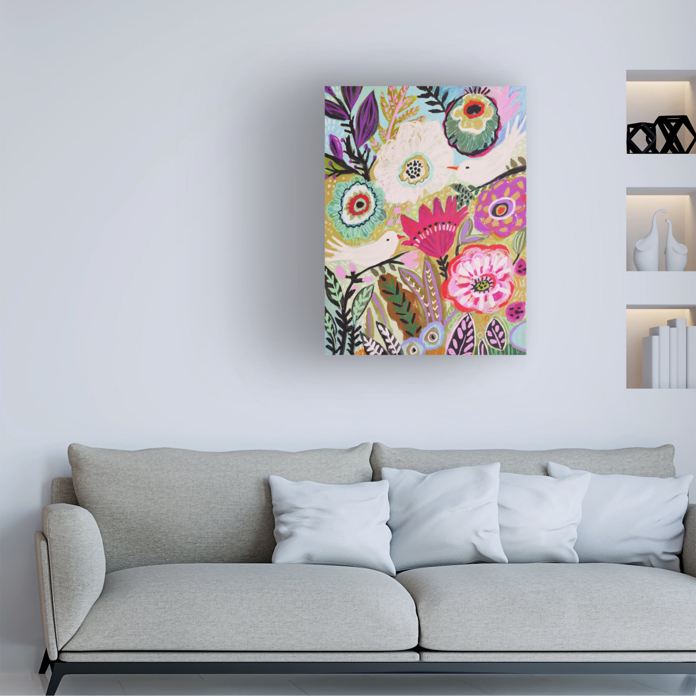 Trademark Fine Art 'Garden Birds I' Canvas Art by Karen Fields