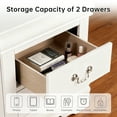 thumbnail image 5 of Leovanni Solid Wood Nightstand Set of 2, End Table with Drawers and Metal Handles, No Assembly Required, For Bedroom, Living Room, Adult, White, 5 of 10