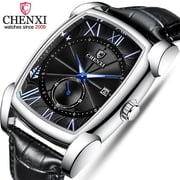 CHENGXI Fashion Men's Wristwatches Top Luxury Brand Men Analog Quartz Watch Man Business Waterproof Calendar Leather Male Clock