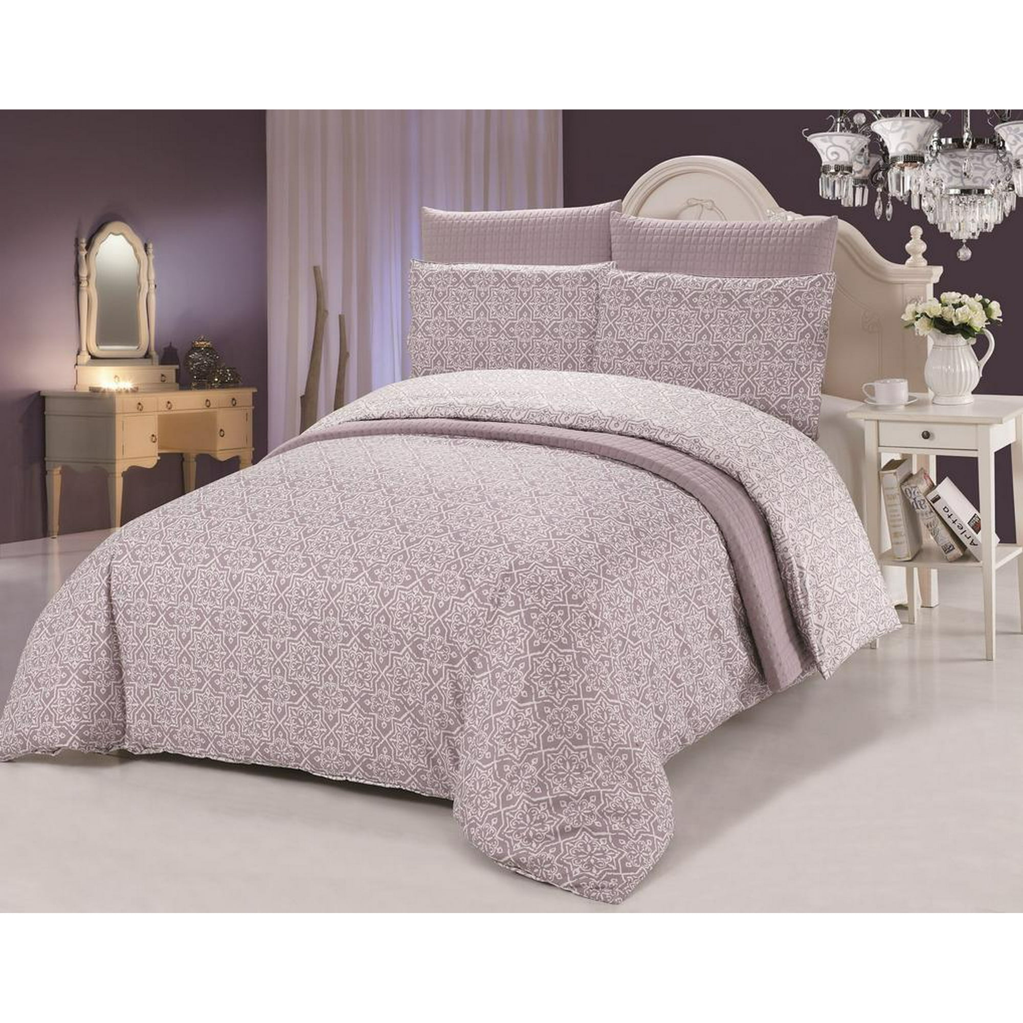 6 Piece Duvet Cover Set Quilt Fluffy Super Soft Stitched