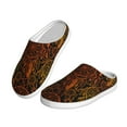 thumbnail image 2 of Daiia Orange Dreamcatcher Print Women’s Fuzzy Slippers Memory Foam Lightweight House Shoes Cozy Loafer Flannel House Shoes-37/38, 2 of 7