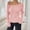 Pink, variant on Vivianyn HD Women's Off Shoulder Long Sleeve Knit Top, Casual Fitted Blouse,Pink,Size S-XXL