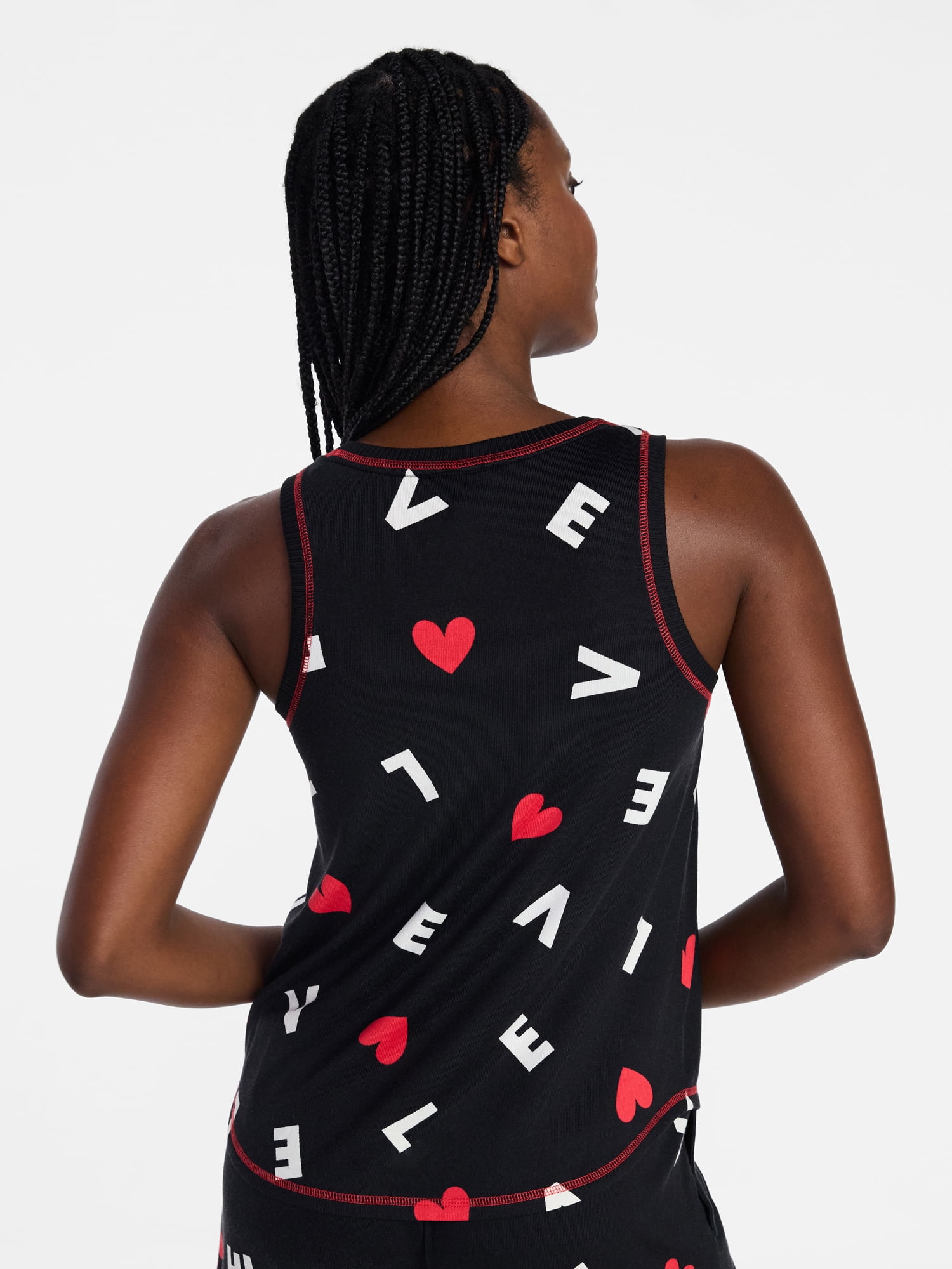 Joyspun Women's Cozy Lounge Collection Hacci Knit Sleep Tank Top, Sizes XS-3X