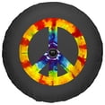 thumbnail image 2 of Boomerang - 33" Soft JL Tire Cover for Jeep JL Wrangler (w/ back-up camera) (2018-2020) - Rubicon - Peace Sign - Tie Dye, 2 of 4