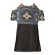 thumbnail image 5 of Mujeres moda verano casual o-cuello estampado manga corta Hoollow Out Tops Fridja  bn2440, 5 of 6