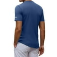 thumbnail image 3 of MIXUE Shirts For Men Summer Solid Color Round Neck Short Sleeve Athletic Slim Fit Sports Pullover Tops Tshirts Streetwear,Blue,L, 3 of 8