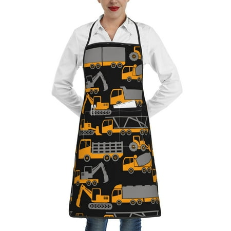 

Matuu Yellow Excavator for Adjustable Cooking Aprons for Women with Pockets Kitchen Aprons for Men Water and Oil Resistant