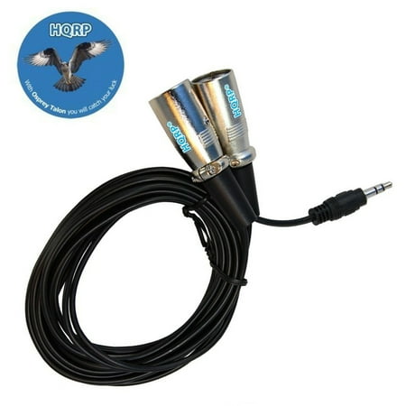 HQRP 3.5mm to Dual Male XLR plugs Cable Cord for Behringer B2031A Studio / M-Audio BX5a Monitors / M-Audio BX5 D2 plus HQRP Coaster