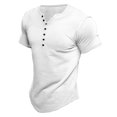 thumbnail image 2 of Baqcunre Mens T Shirt Mens Summer Fashion Retro Solid Short Sleeved Shirt Short Sleeved Shirt T Shirt Sweatshirt Tops For Men White L, 2 of 3