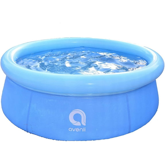 Avenli 12014 5.5 Foot x 20 Inch 1 to 2 Person Capacity Prompt Set Kids Above Ground Inflatable Outdoor Backyard Kiddie Swimming Pool, Blue