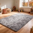 thumbnail image 6 of Area Rugs for Living Room Bedroom, 6'x9' Soft Fluffy Shag Indoor Floor Carpet for Living Room Bedroom Dining Room Office Home Decor, Dark Gray, 6 of 8