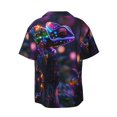 thumbnail image 2 of Haiem Glowing Chameleon Fantasy Art Men's Casual Shirts Short Sleeve Button Down Shirts Fashion Textured Summer Beach Shirt-3X-Large, 2 of 7