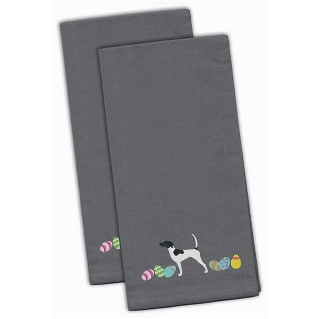 Carolines Treasures CK1639GYTWE English Pointer Easter Gray Embroidered Kitchen Towel - Set of 2