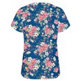 thumbnail image 5 of SMihono Hauts pour Femmes Été Mode Décontractée Col Montant Imprimé Pétale Manches Courtes - T-Shirts Grande Taille, 5 of 5