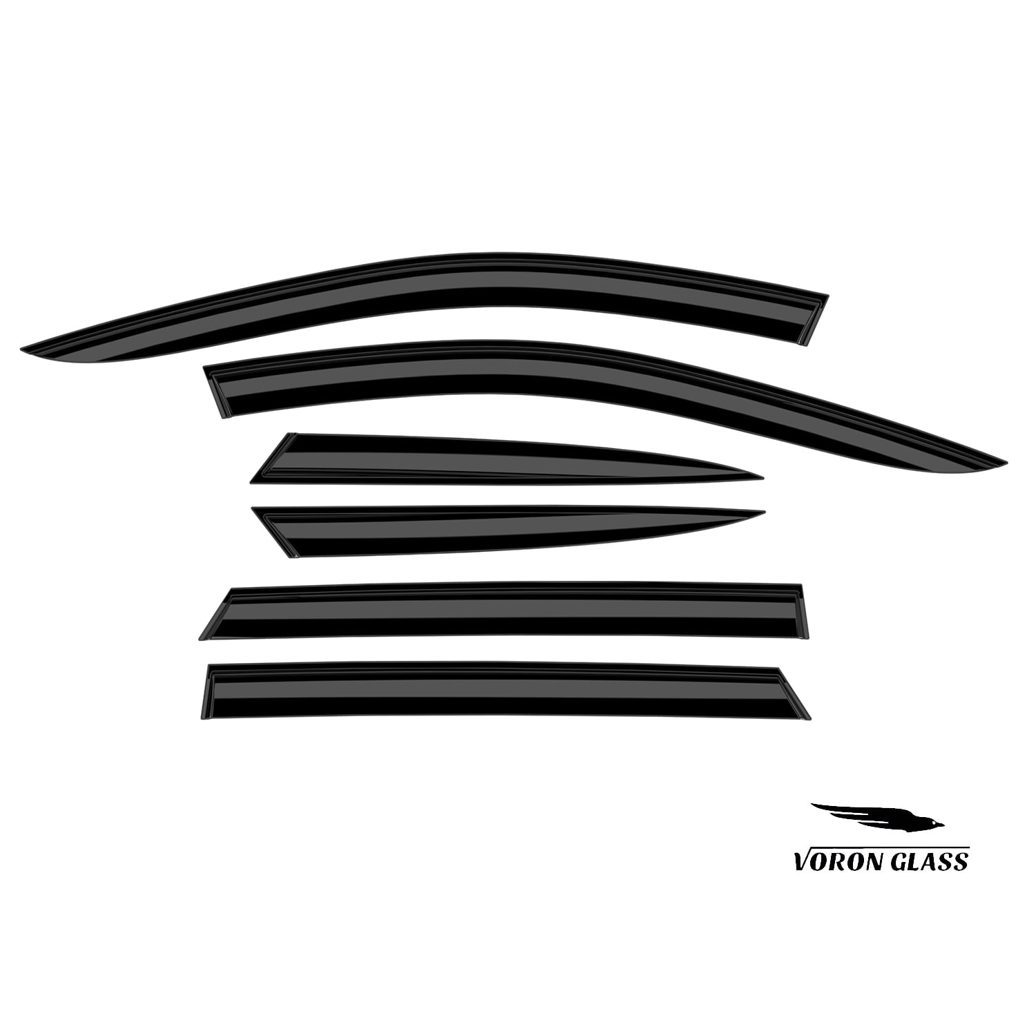 Voron Glass Tape-on Extra Durable Rain Guards for Hyundai Tucson 2022-2026, Window Deflectors, Vent Window Visors, 6 Pieces - 100377