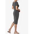 thumbnail image 4 of TheMogan Robe Midi Moulante en Jersey de Coton Extensible à Manches Courtes pour Femmes, 4 of 6