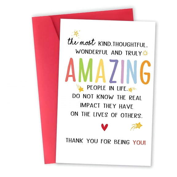 CCOCC Amazing People Thank You Card-Colorful Design for Appreciating Kindness-Envelope Included,Blank Inside-For Friends,Family,And Special Occasions