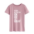 thumbnail image 3 of TWZH Women Stuck Between Idk Idc And Idgaf Letter Short Sleeve T-Shirt, 3 of 6