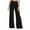 Black, variant on Work Pants for Women Office Solid Color High Waisted Lace Holout Pants for Party Nightclub Stretchy Elastic Waistband Loose Fit Long Pants Trousers 2025 Fall Slacks with Pockets
