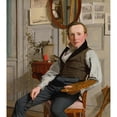 thumbnail image 3 of Christen Købke 20x22 Black Modern Framed Museum Art Print Titled - Portrait of Frederik Soverring (1832), 3 of 5